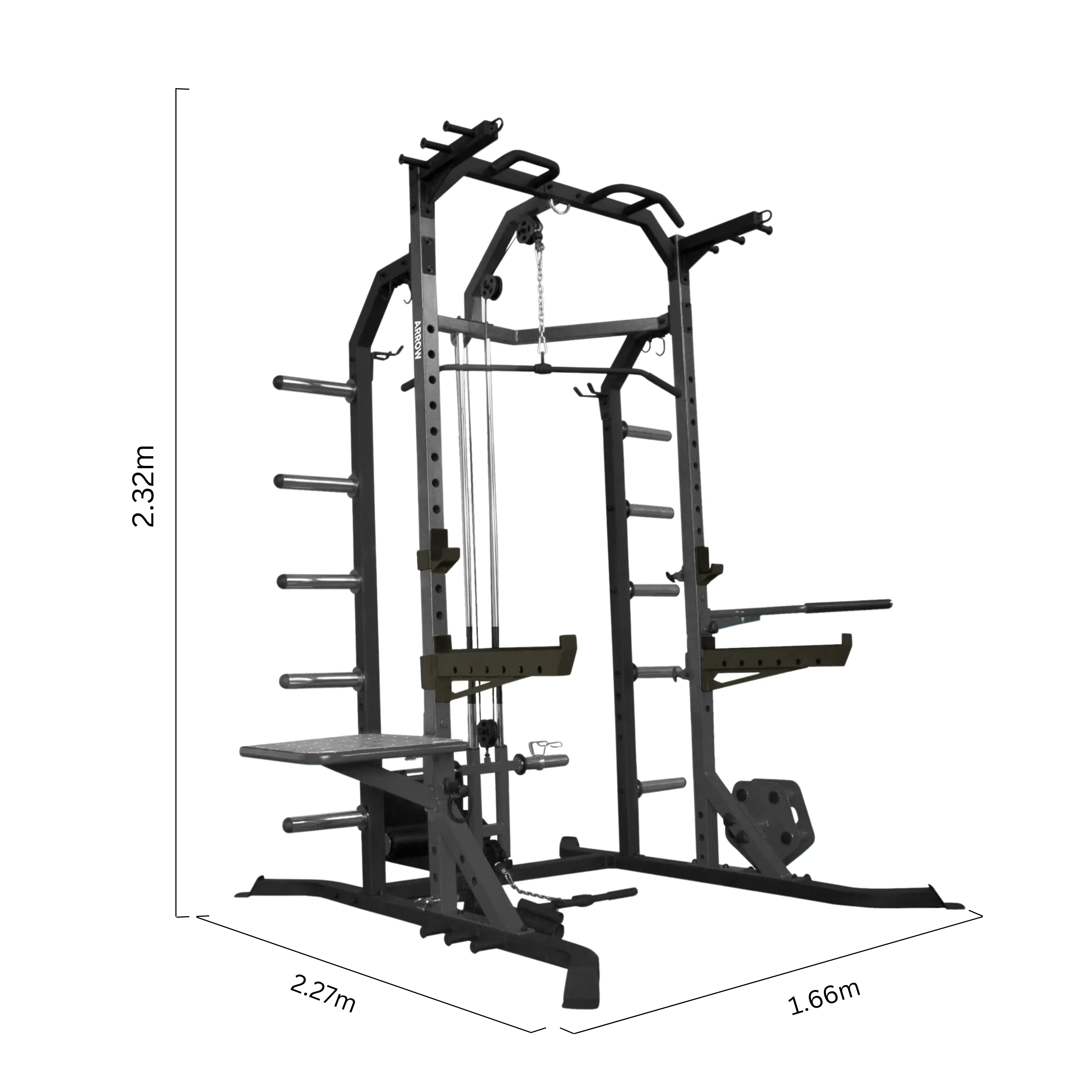 Arrow Half Rack With Lat Pulldown & Sissy Squat Bench (FLOOR STOCK, PICK UP ONLY