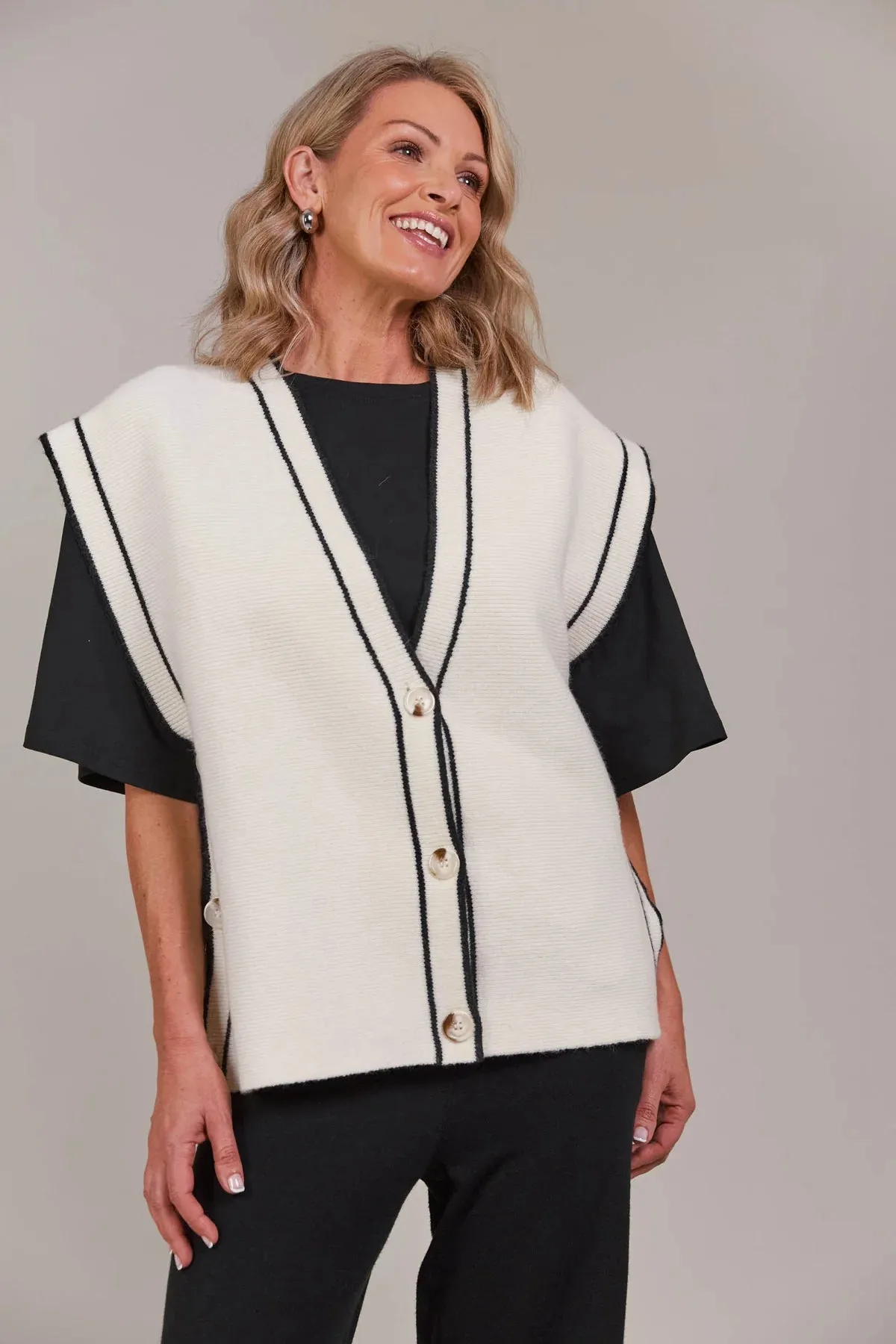 AVINO KNIT VEST - ECRU