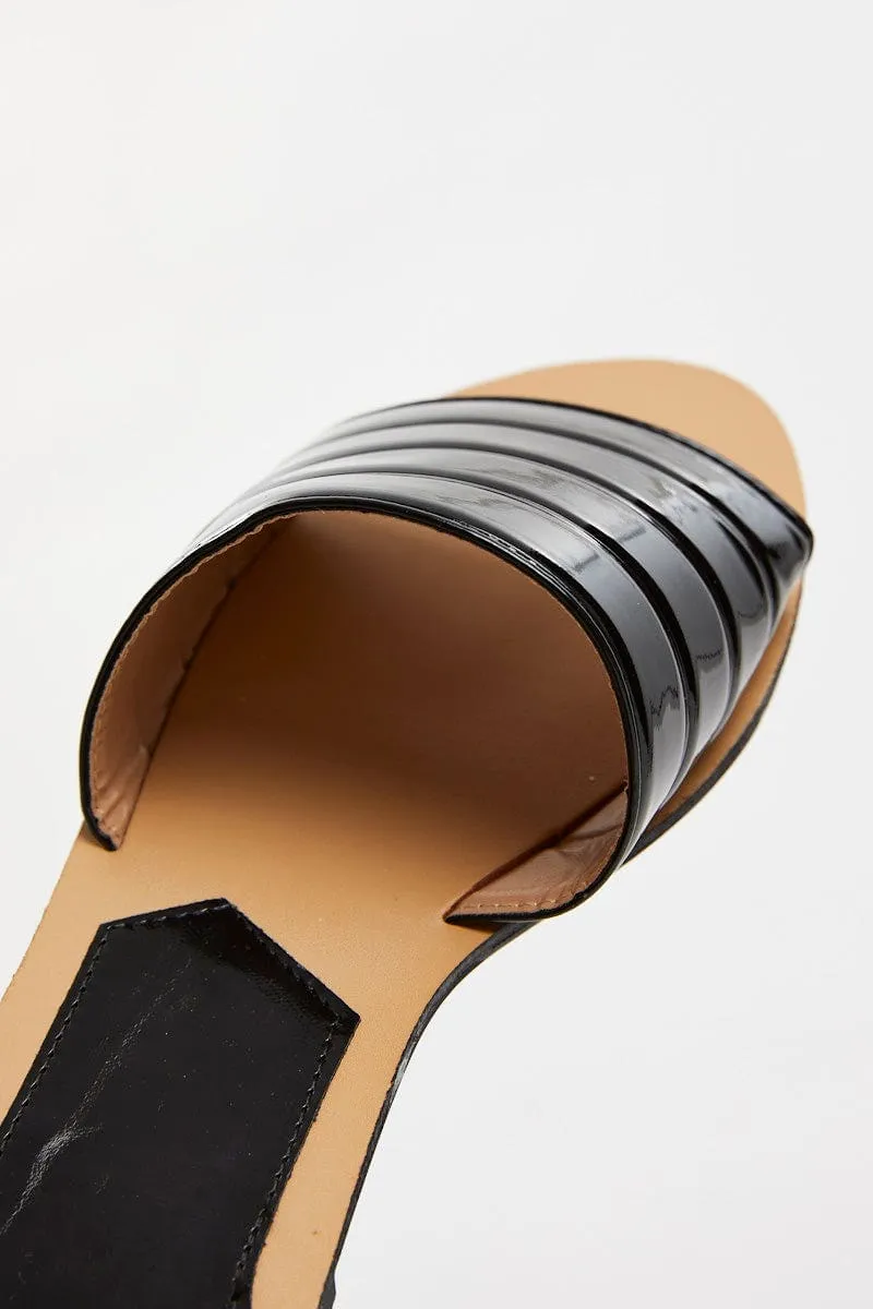 Black Flat Slides