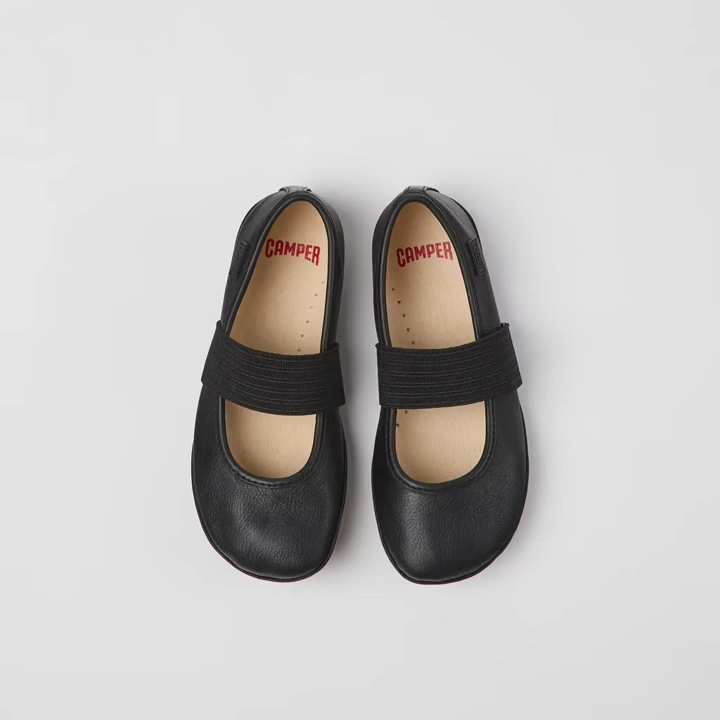Camper For Kids Black Leather Ballerinas