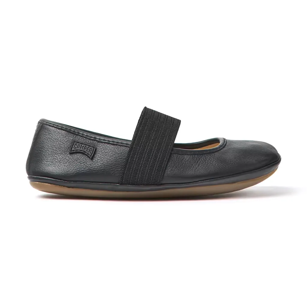 Camper For Kids Black Leather Ballerinas