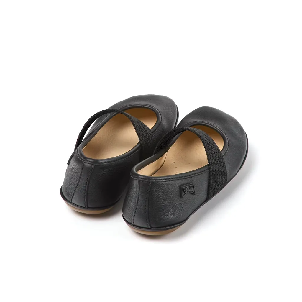 Camper For Kids Black Leather Ballerinas