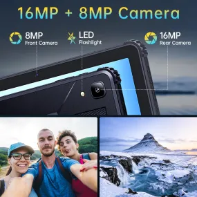 CUBOT Tab KingKong Android 13, Rugged Tablet,10.1'' with 16GB RAM 256GB ROM/1TB Expandable,FHD  Display 10600mAh, 8MP 16MP Camera, Waterproof Tablet 4G Dual SIM 5G WiFi Robust Tablet