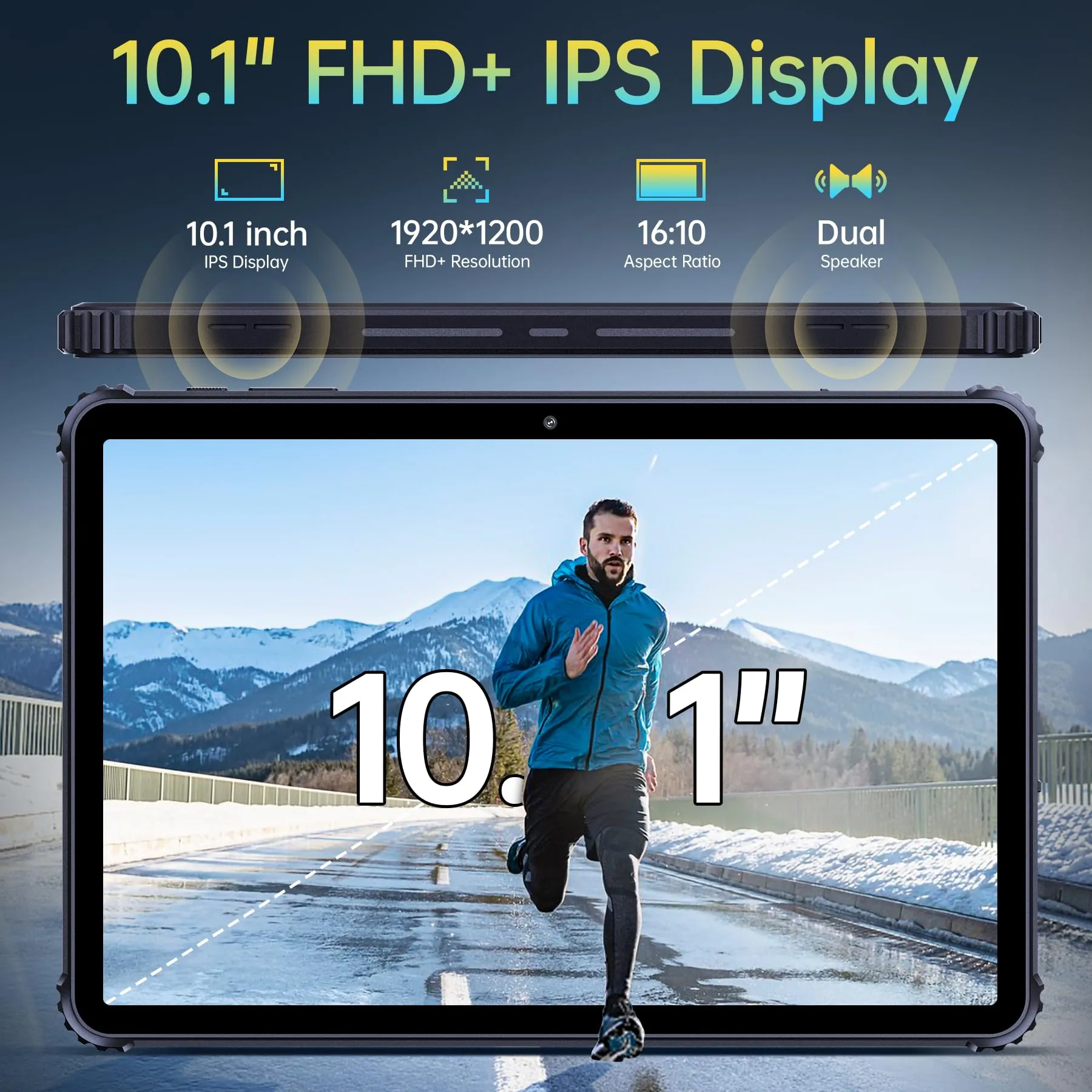 CUBOT Tab KingKong Android 13, Rugged Tablet,10.1'' with 16GB RAM 256GB ROM/1TB Expandable,FHD  Display 10600mAh, 8MP 16MP Camera, Waterproof Tablet 4G Dual SIM 5G WiFi Robust Tablet