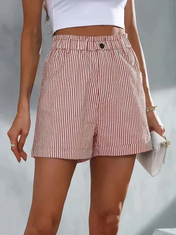 Ivyshape | Casual Striped Shorts