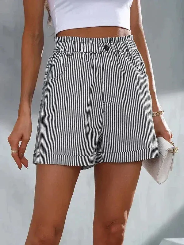Ivyshape | Casual Striped Shorts