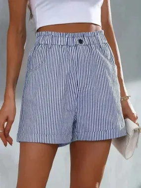 Ivyshape | Casual Striped Shorts