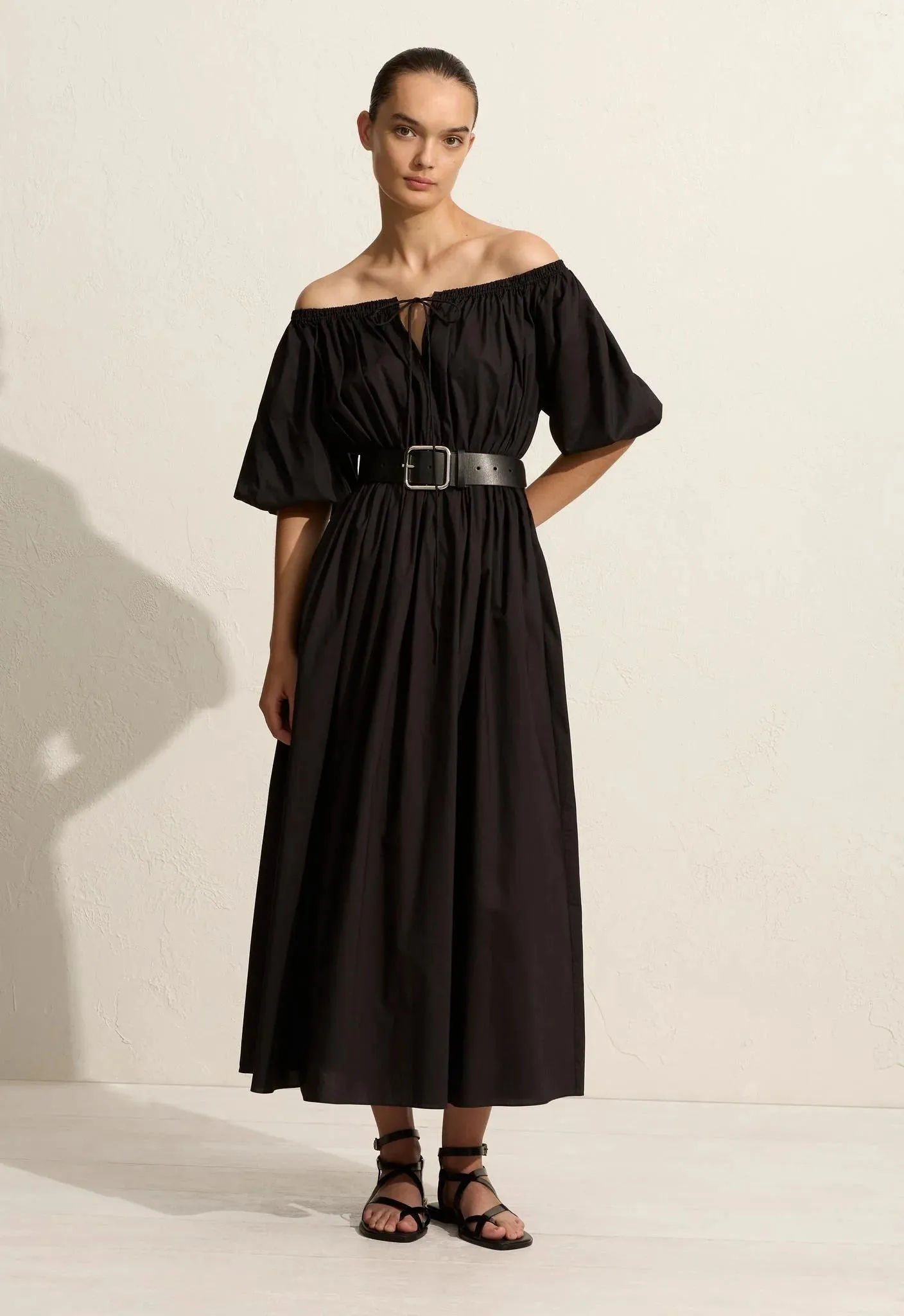 Matteau Off The Shoulder Midi Dress - Black