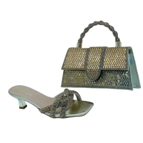 Meile Open Toe Heeled Sandals and Handbag Set