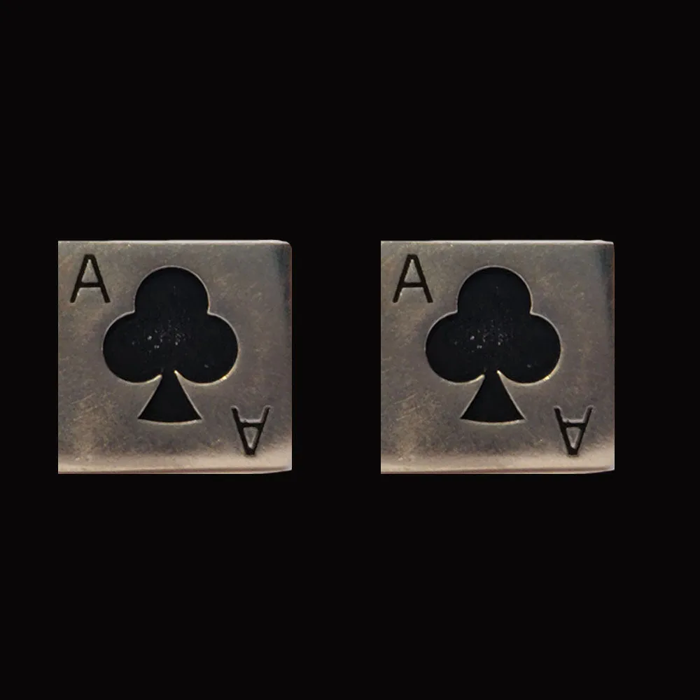 Poker Inspired Silver Cufflinks