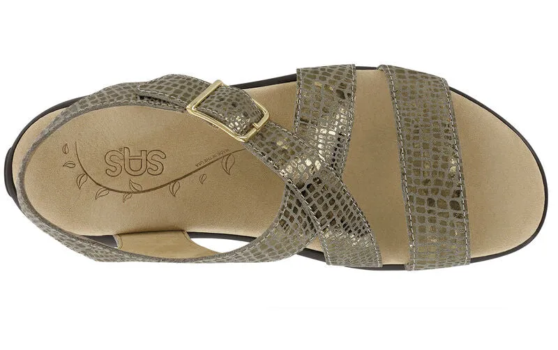 SAS Laguna Cross Strap Sandal - Olive Gold