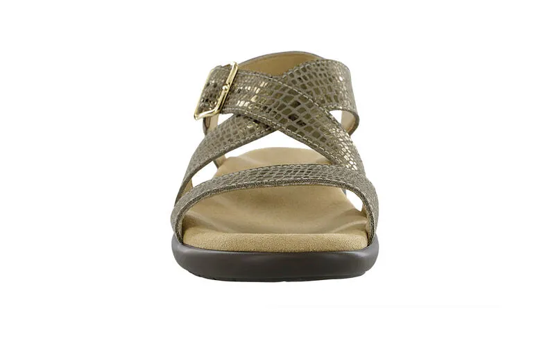 SAS Laguna Cross Strap Sandal - Olive Gold
