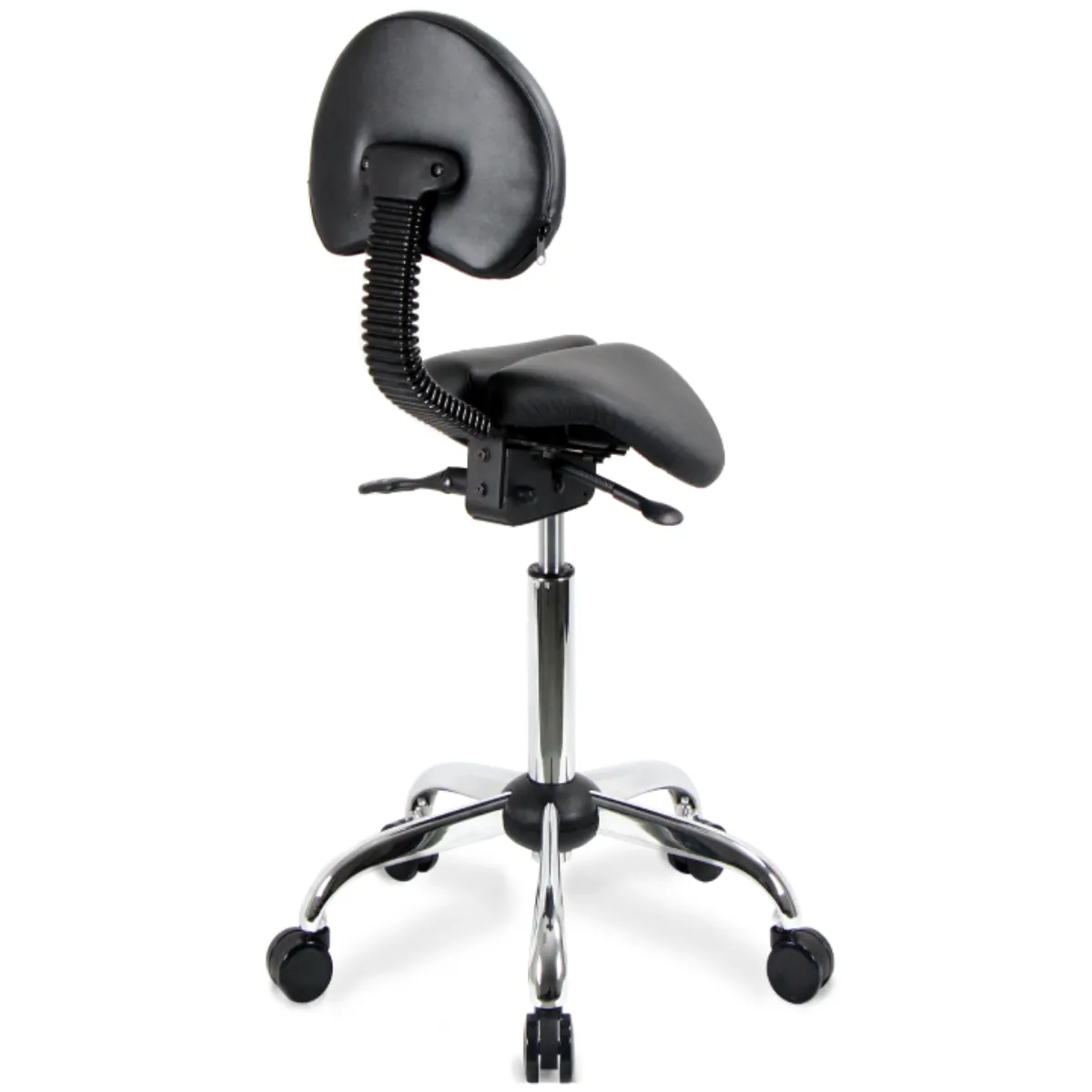 Small USA Patented Twin Tiltable Saddle Stool with Adjustable Backrest and Seat Width