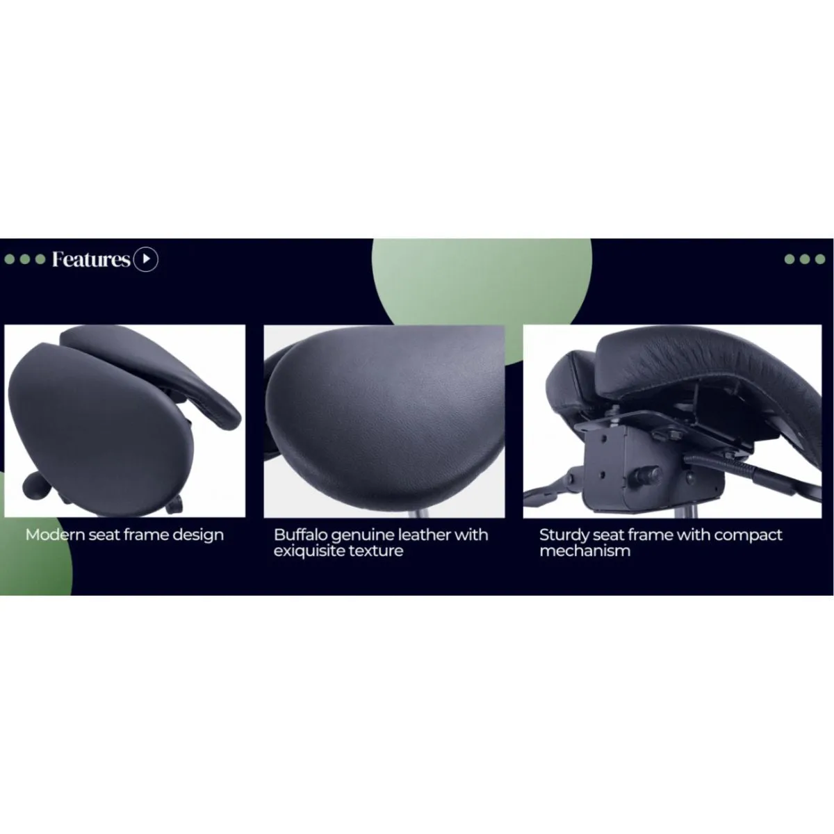 Small USA Patented Twin Tiltable Saddle Stool with Adjustable Backrest and Seat Width