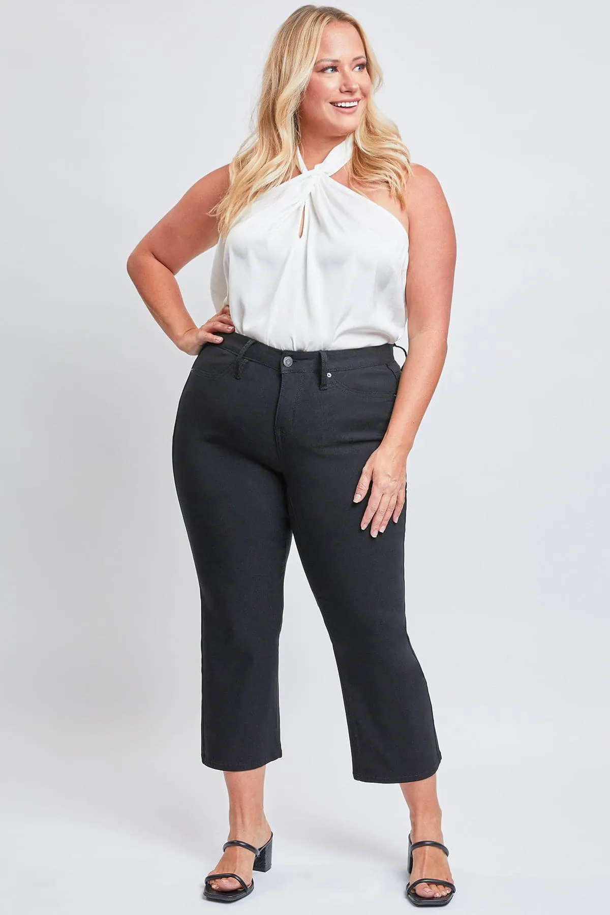 Women's Plus Hyperstretch Cropped Wide Leg Pants