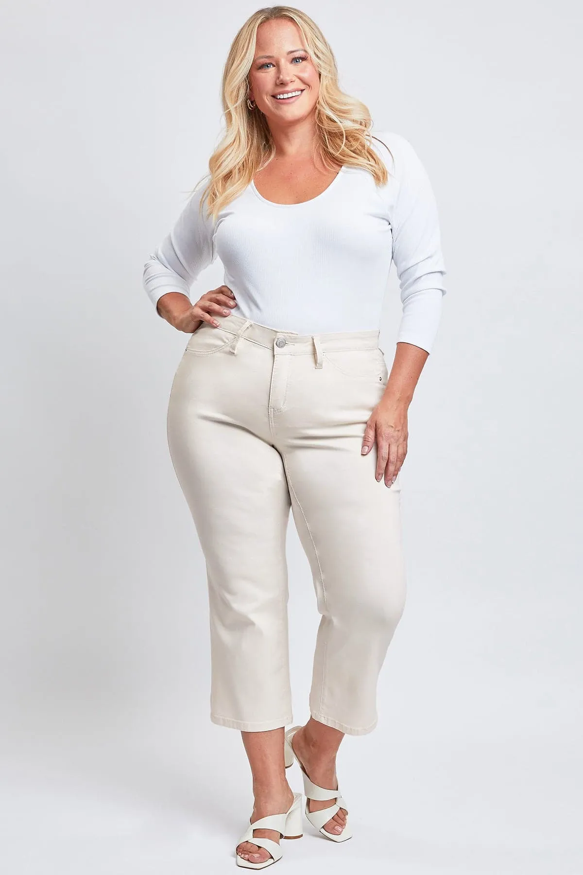Women's Plus Hyperstretch Cropped Wide Leg Pants