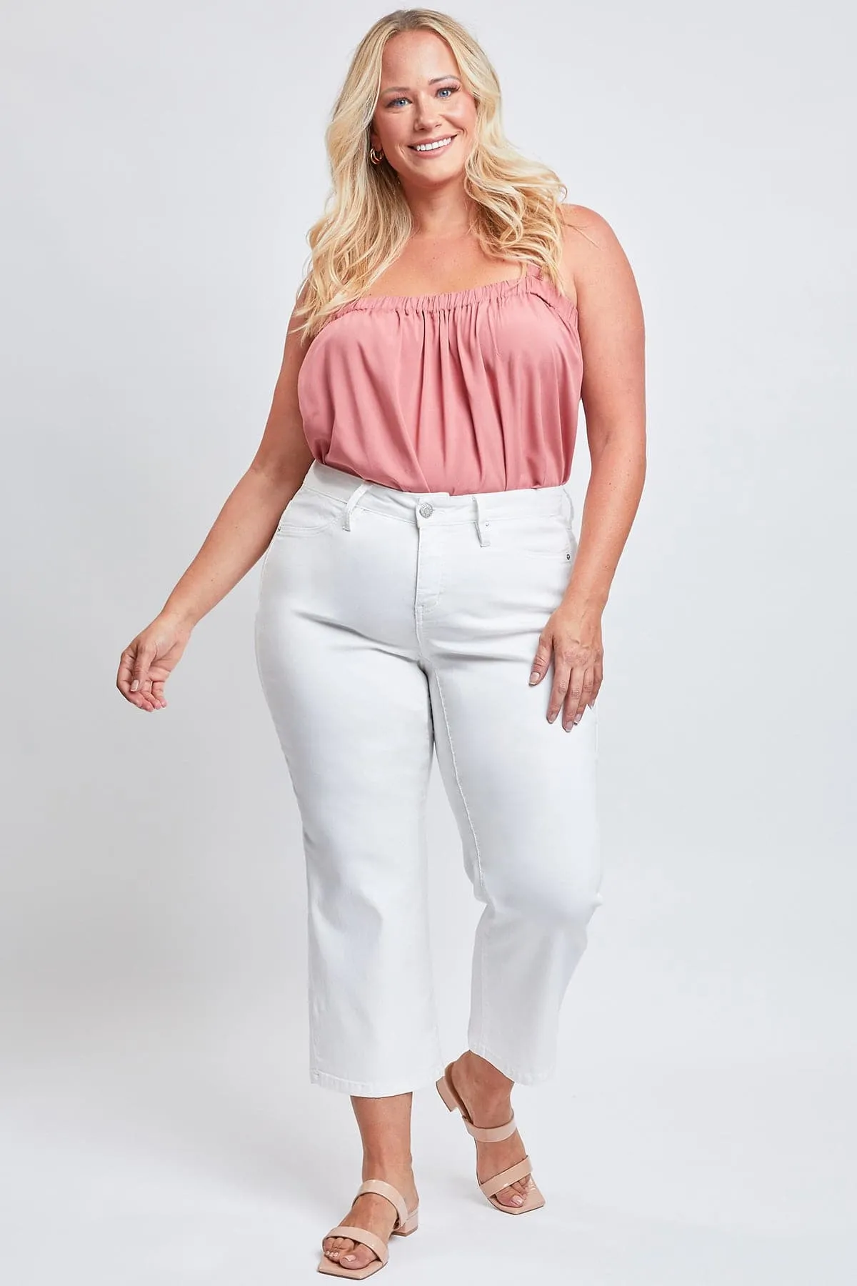 Women's Plus Hyperstretch Cropped Wide Leg Pants