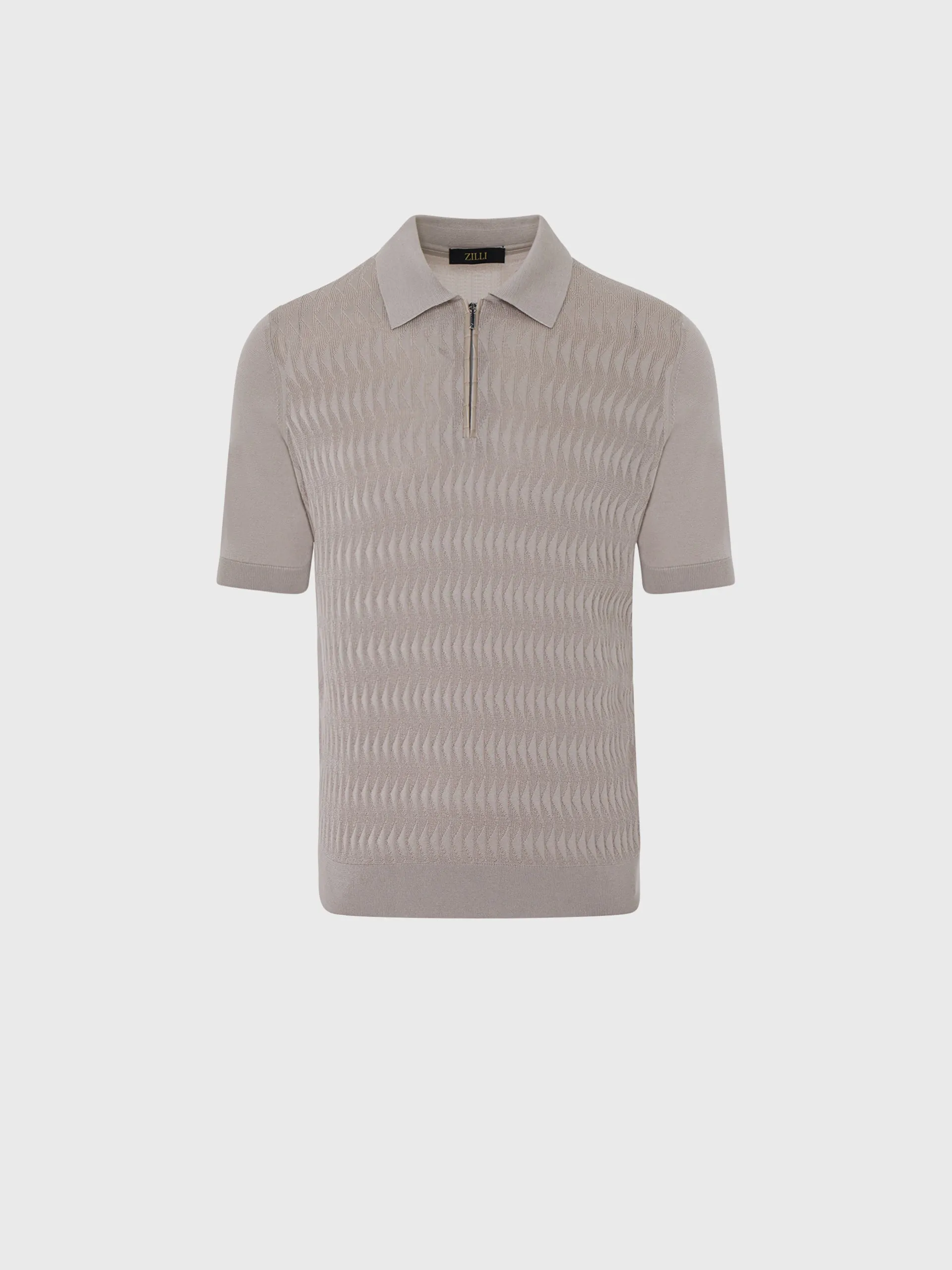 Zipped Polo with Crocodile Details