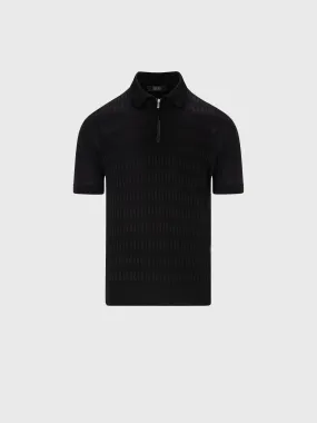 Zipped Polo with Crocodile Details