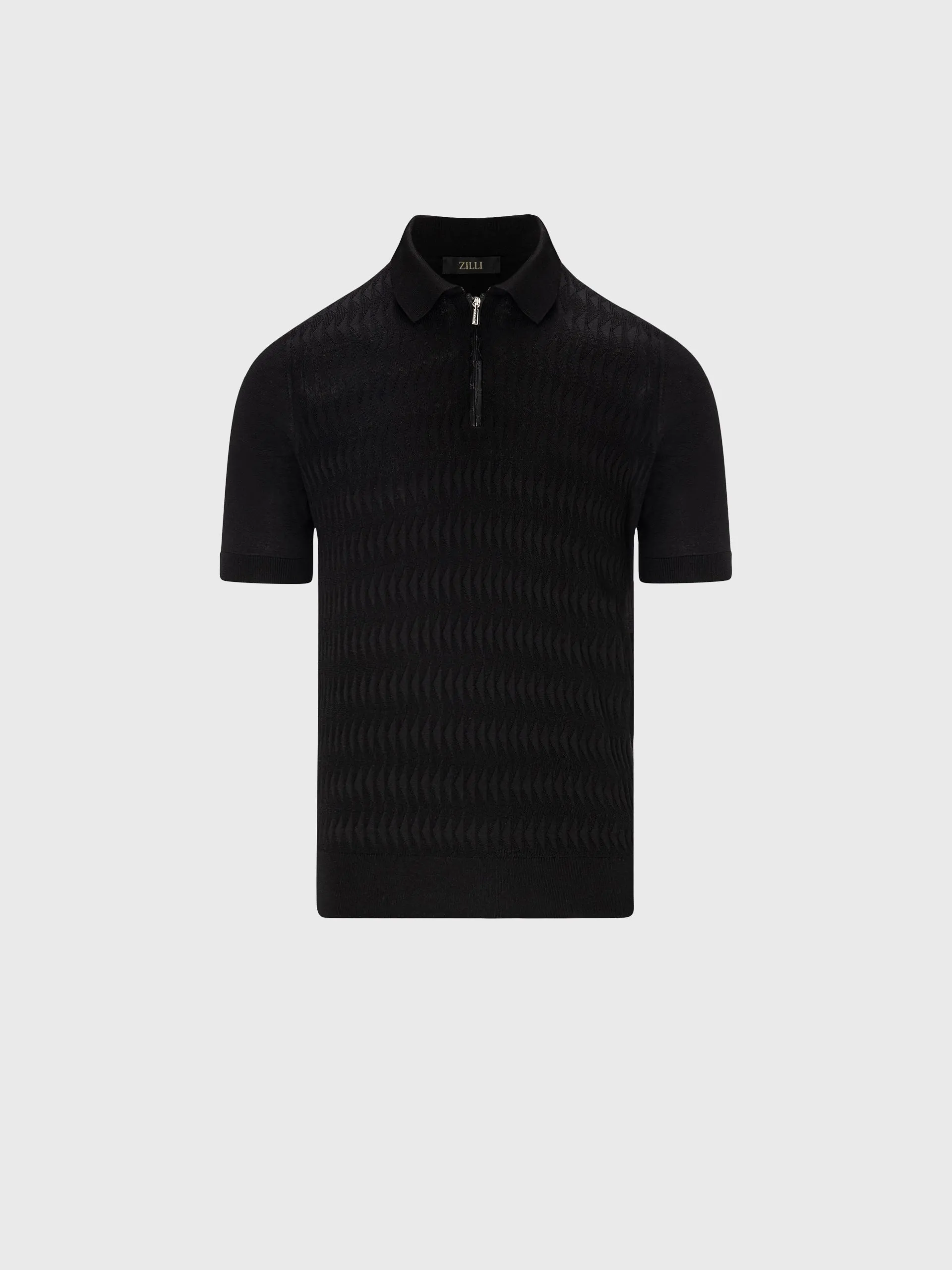 Zipped Polo with Crocodile Details
