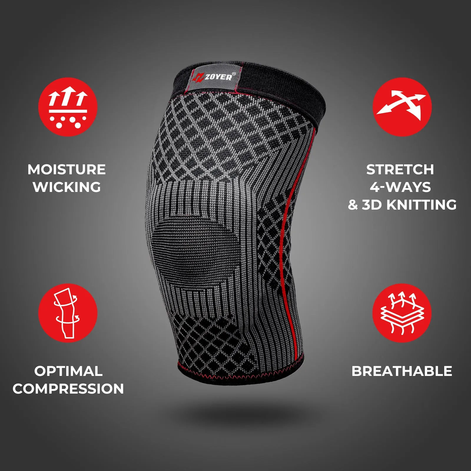 ZOYER Performance Knee Sleeve with EVA Pad