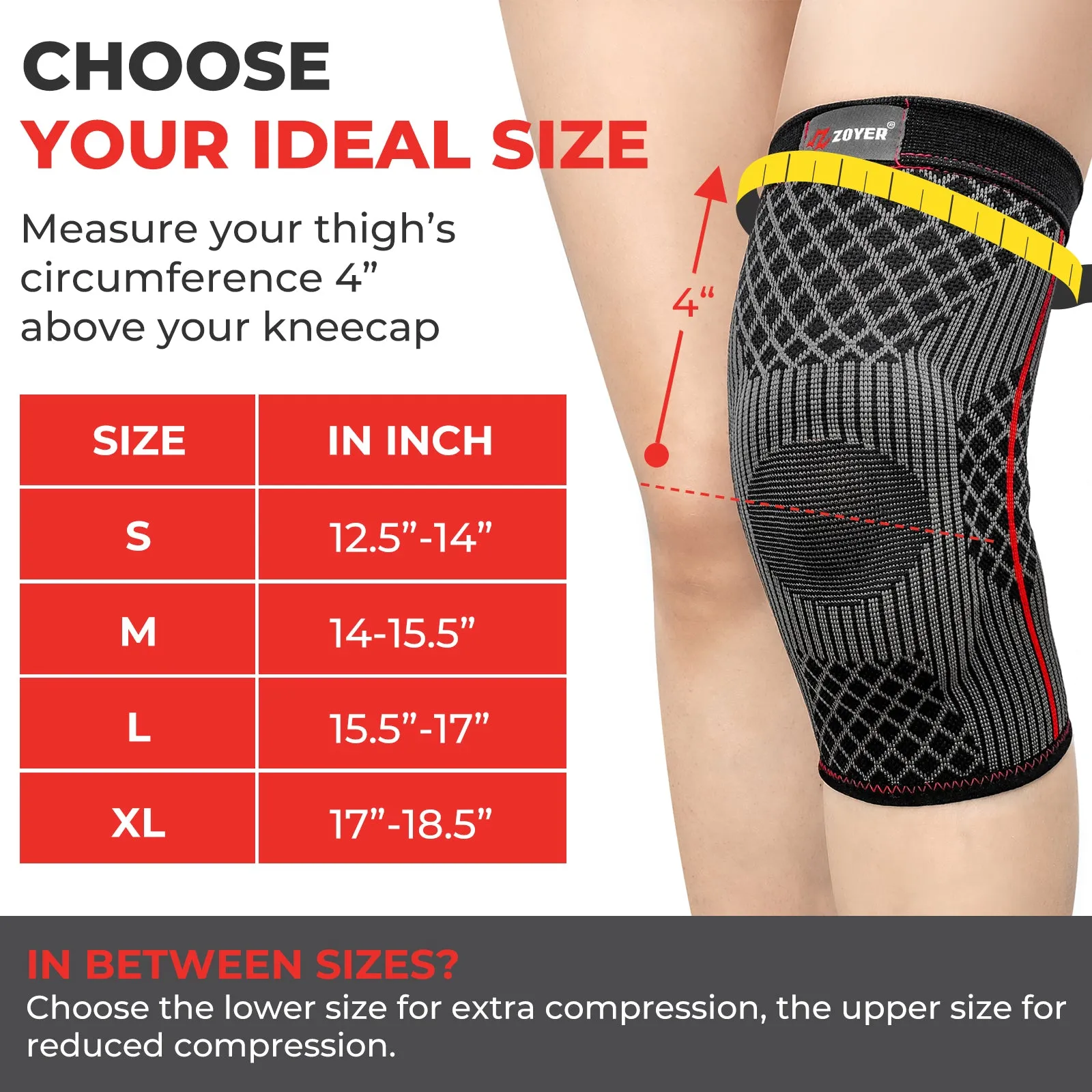 ZOYER Performance Knee Sleeve with EVA Pad